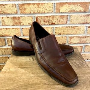 Bruno Magli Raging Brown Leather Slip-On Dress Shoes Size: US 13 Men